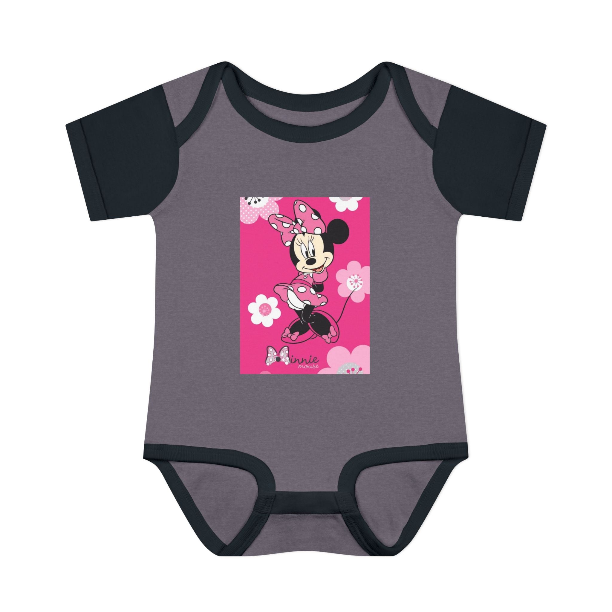 Minnie Mouse Pink Floral Infant Bodysuit