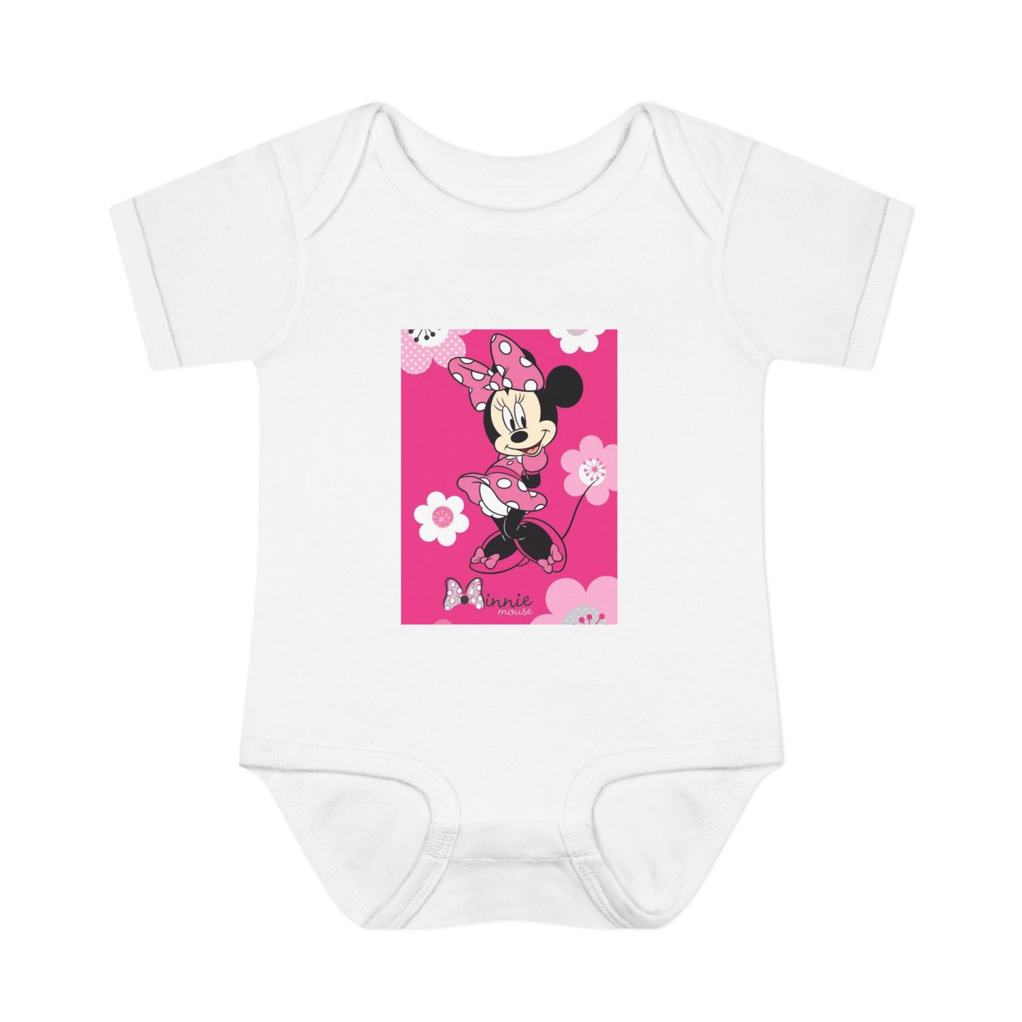 Minnie Mouse Pink Floral Infant Bodysuit