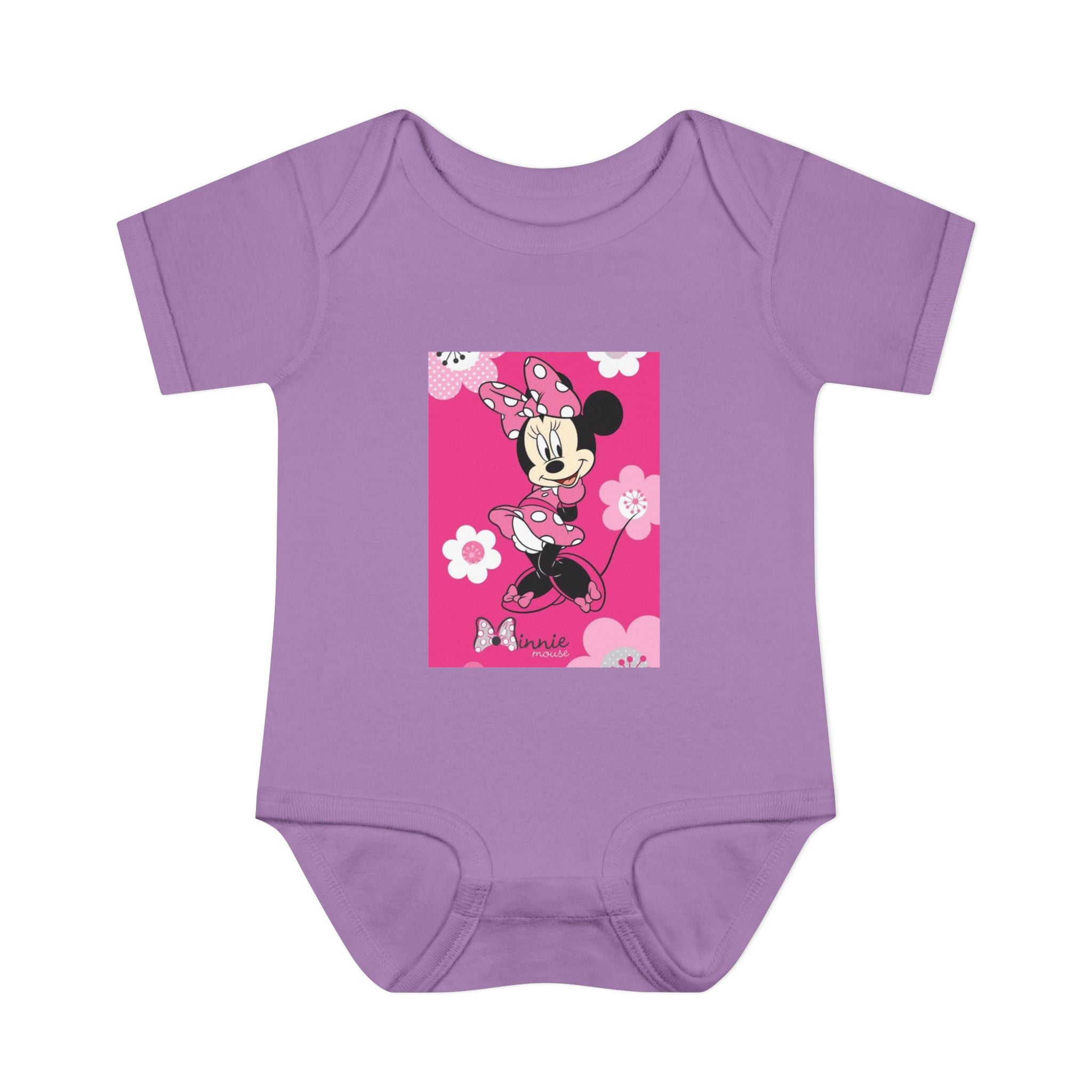 Minnie Mouse Pink Floral Infant Bodysuit