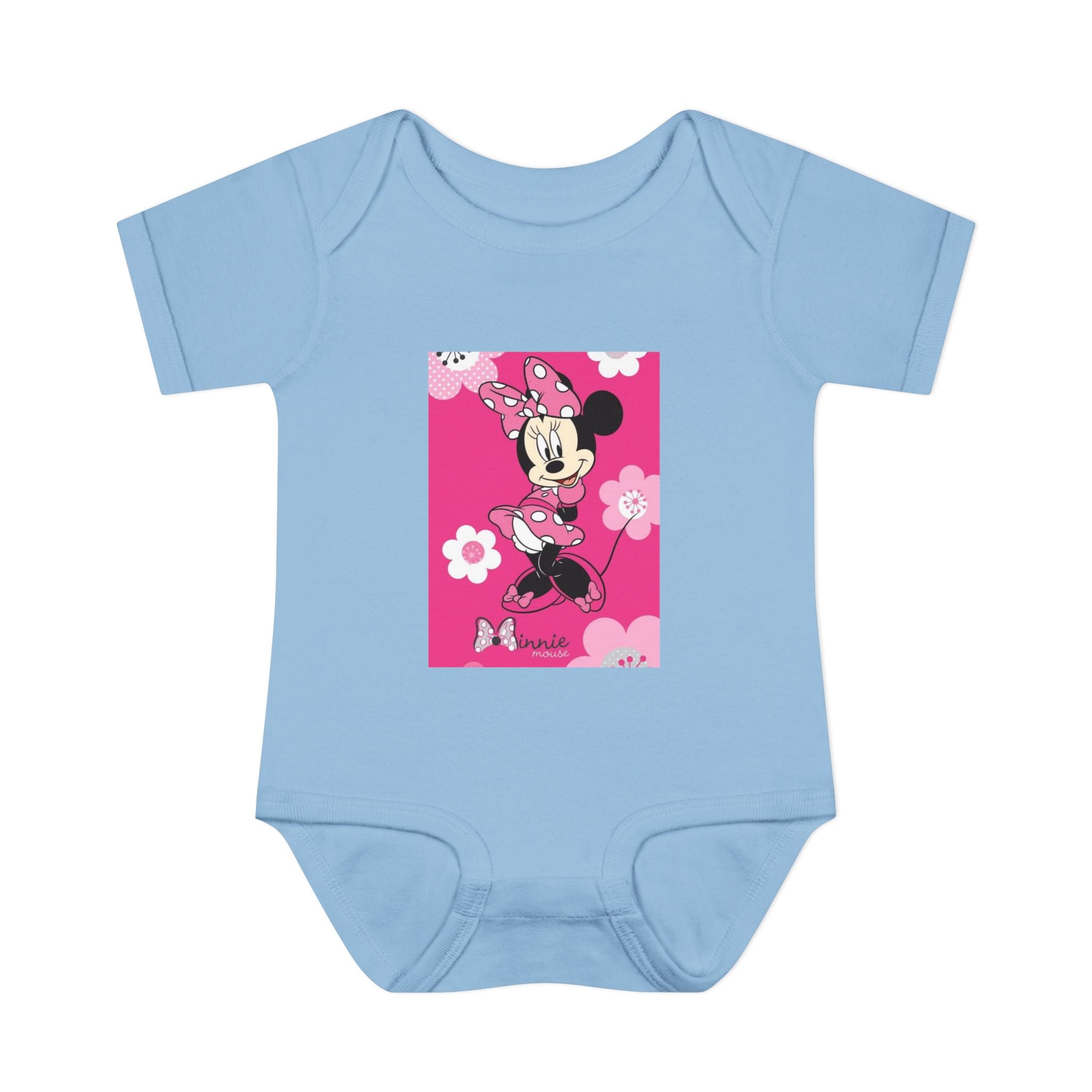 Minnie Mouse Pink Floral Infant Bodysuit