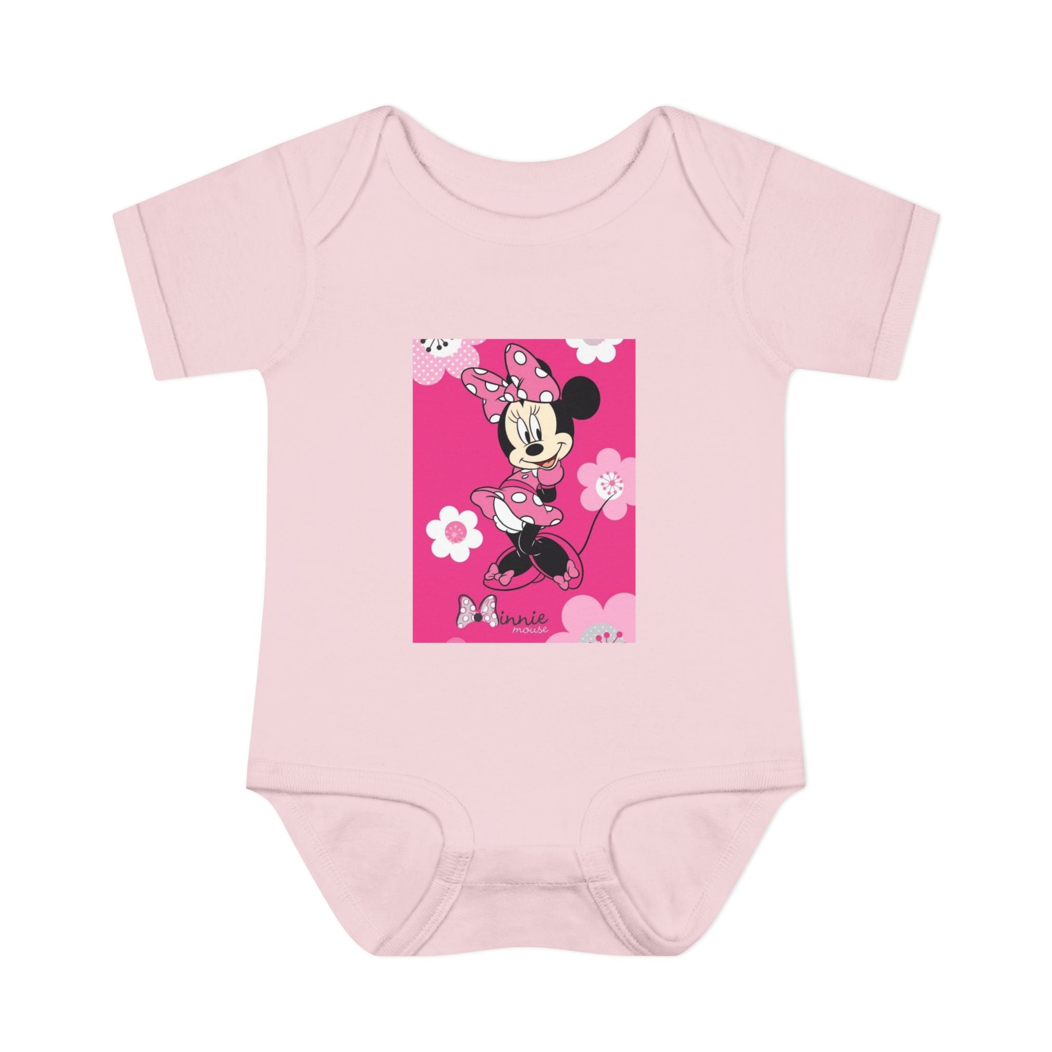 Minnie Mouse Pink Floral Infant Bodysuit