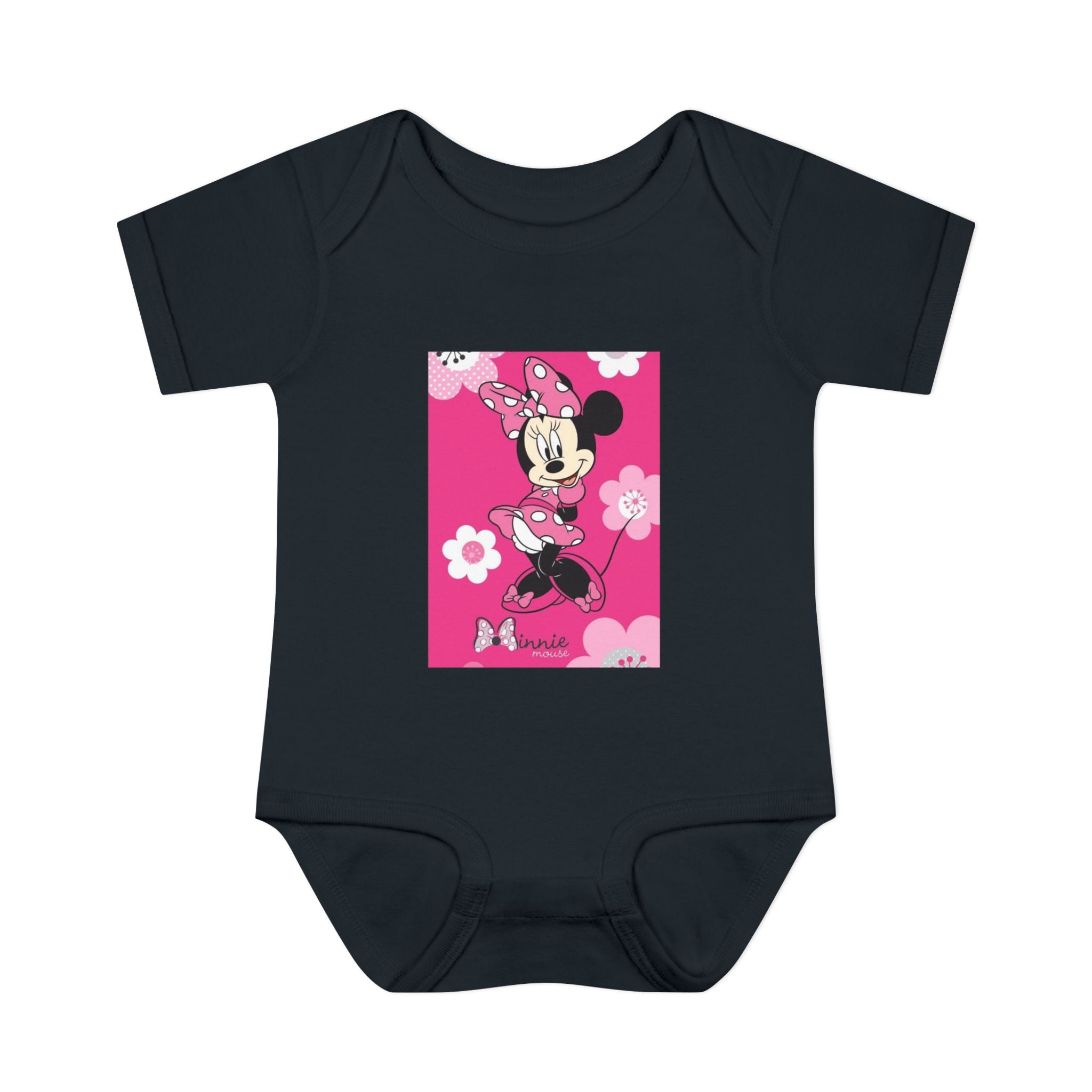 Minnie Mouse Pink Floral Infant Bodysuit