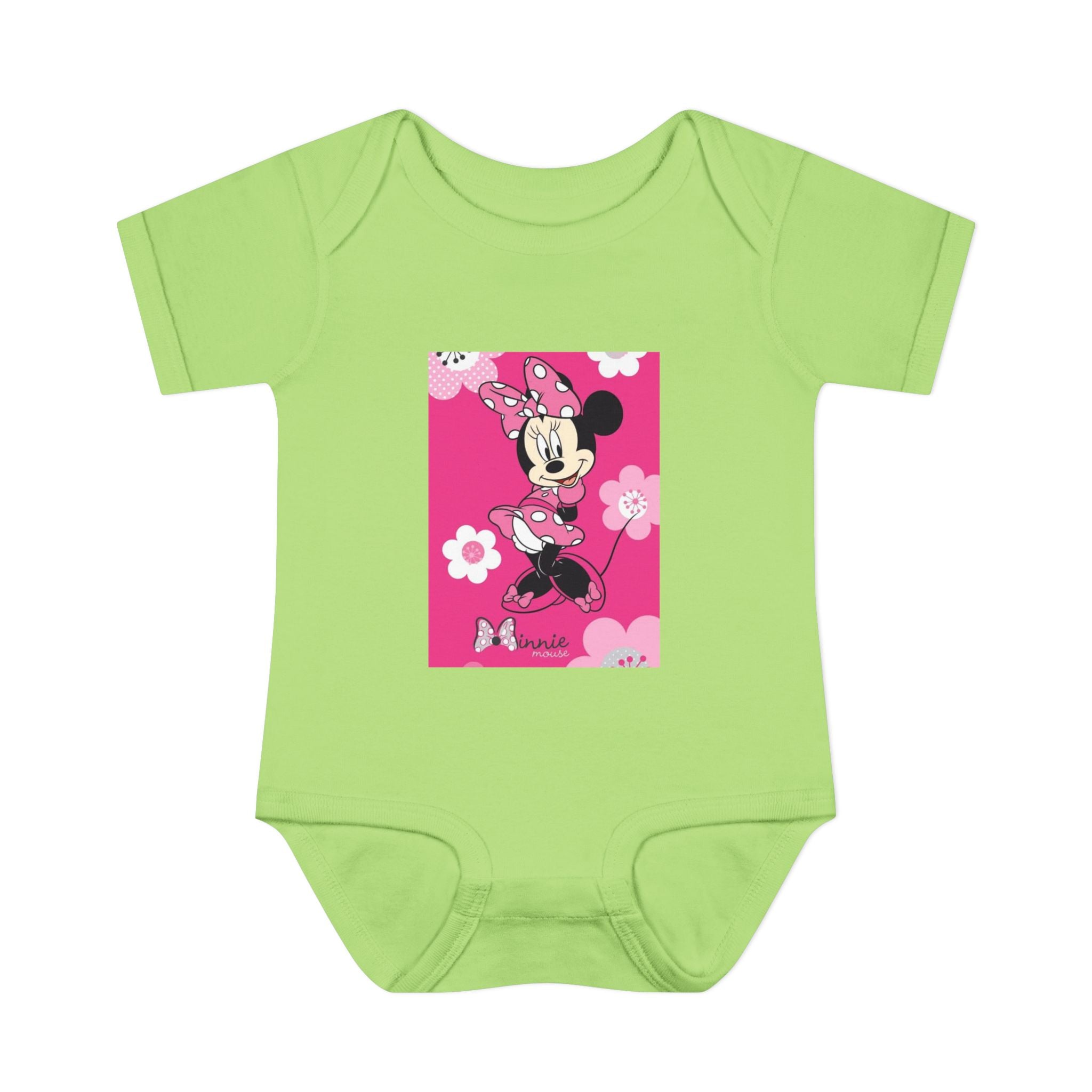Minnie Mouse Pink Floral Infant Bodysuit