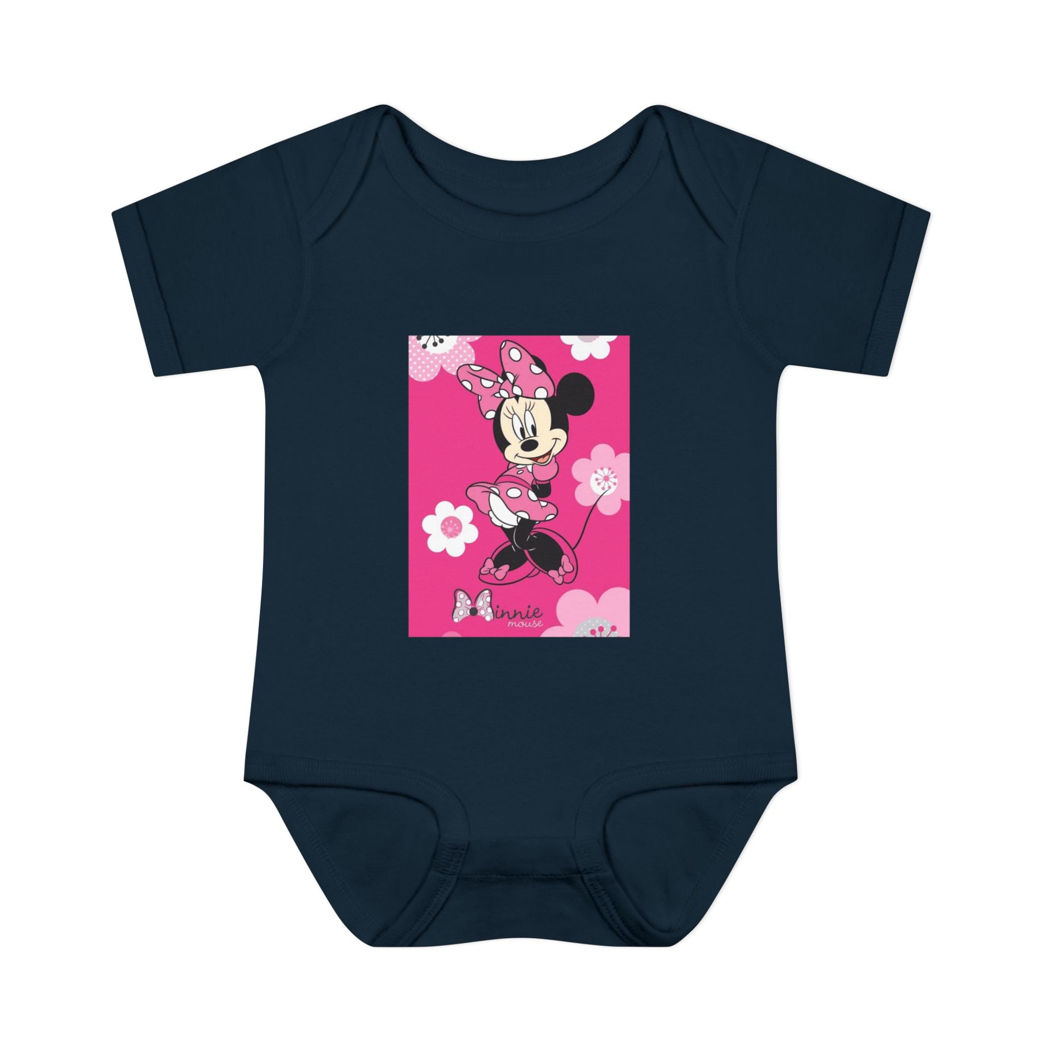 Minnie Mouse Pink Floral Infant Bodysuit