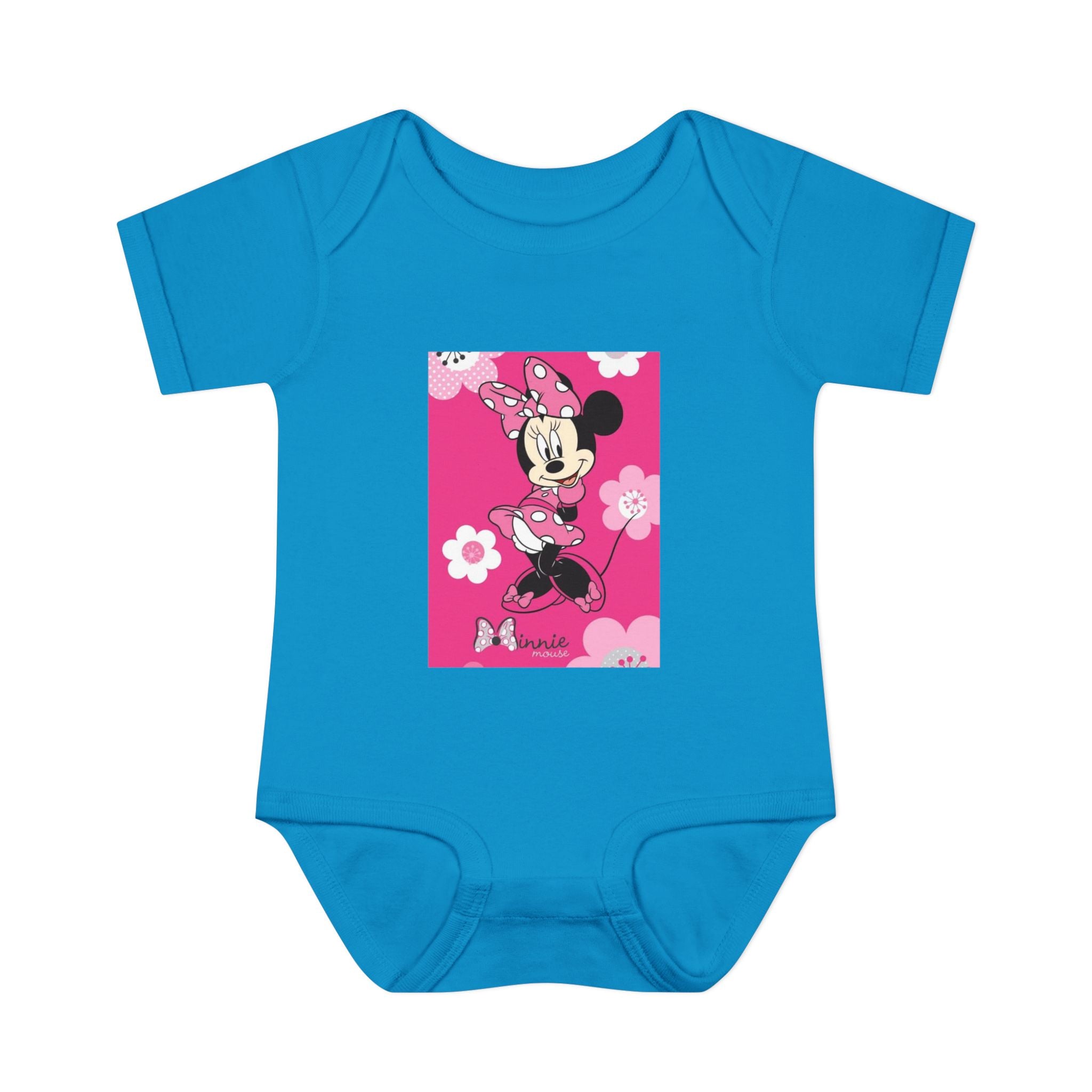 Minnie Mouse Pink Floral Infant Bodysuit