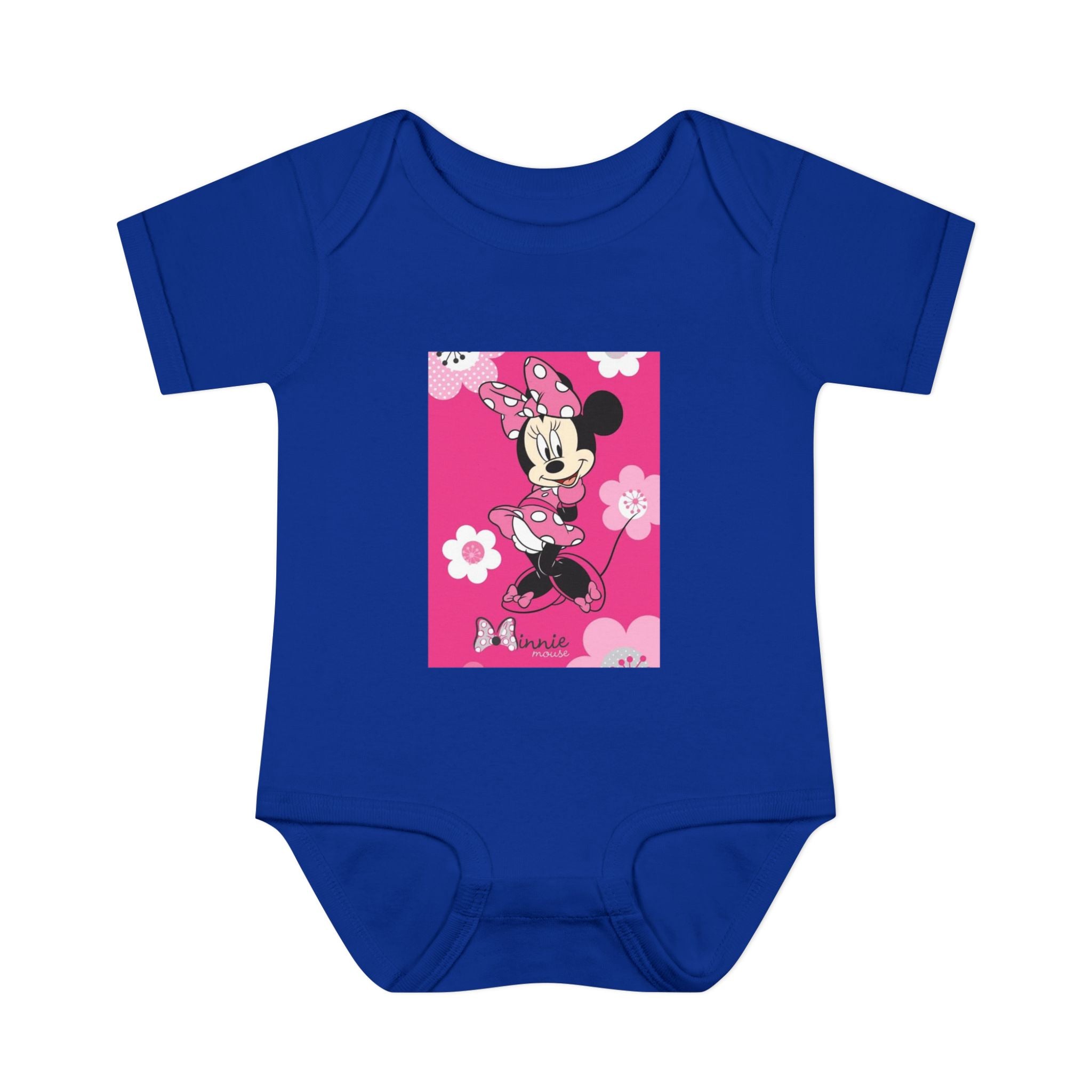 Minnie Mouse Pink Floral Infant Bodysuit