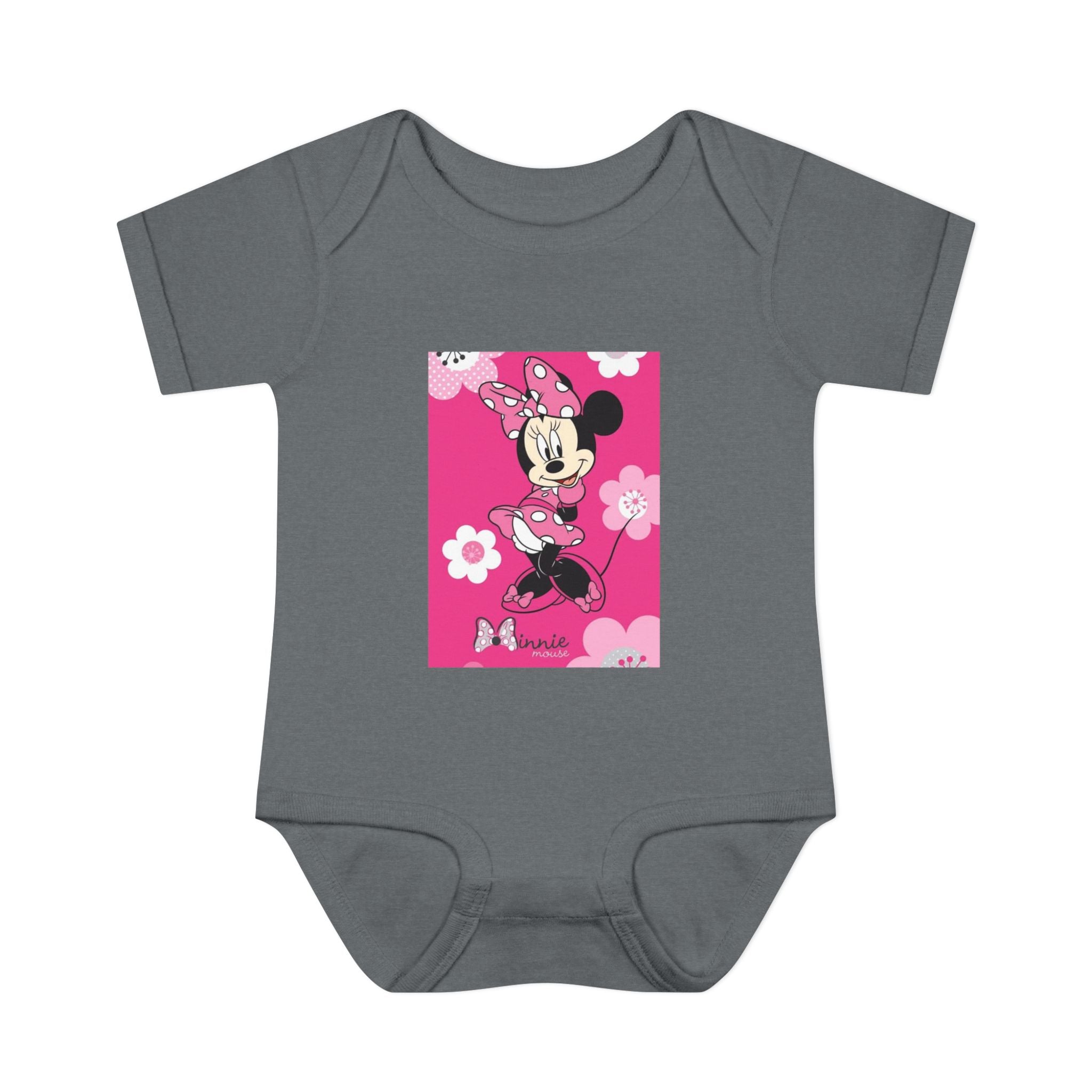 Minnie Mouse Pink Floral Infant Bodysuit