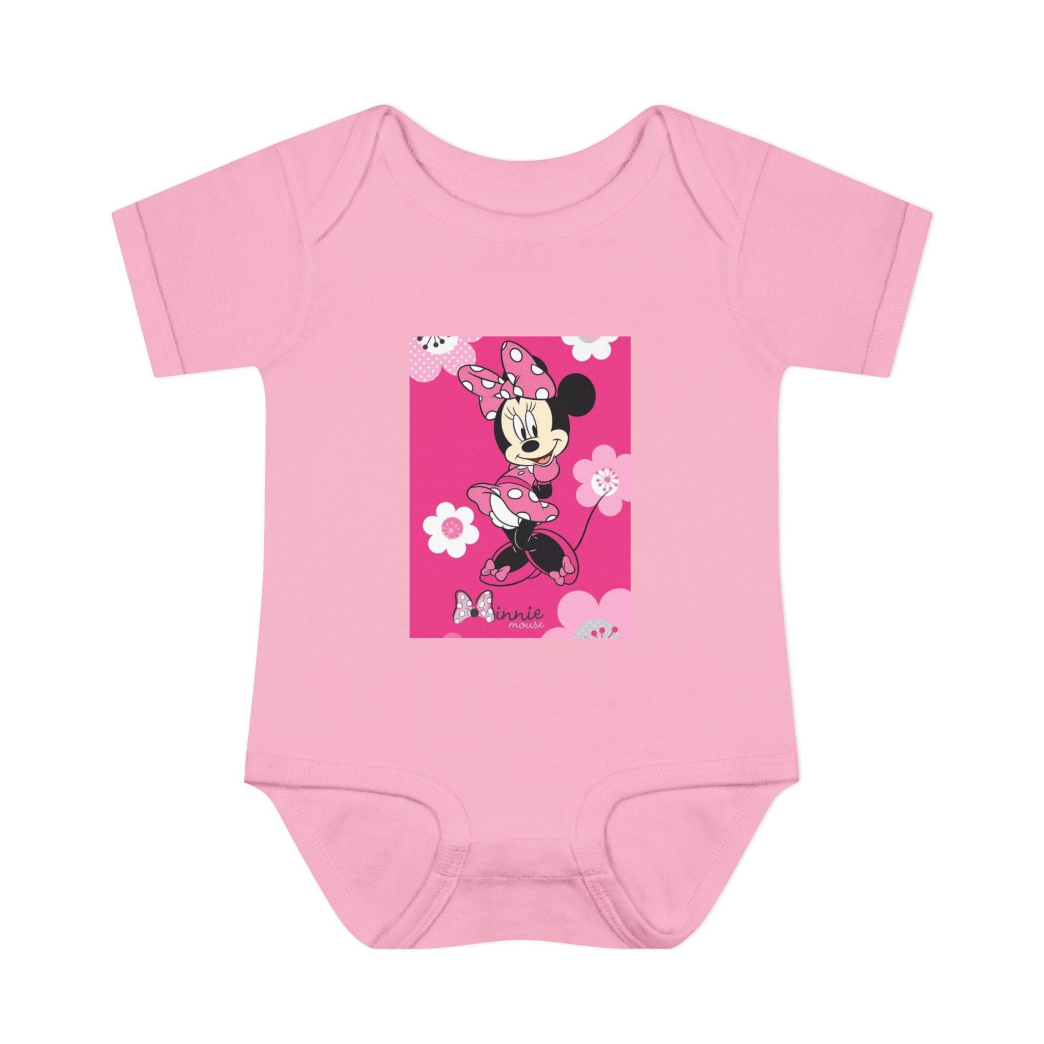 Minnie Mouse Pink Floral Infant Bodysuit