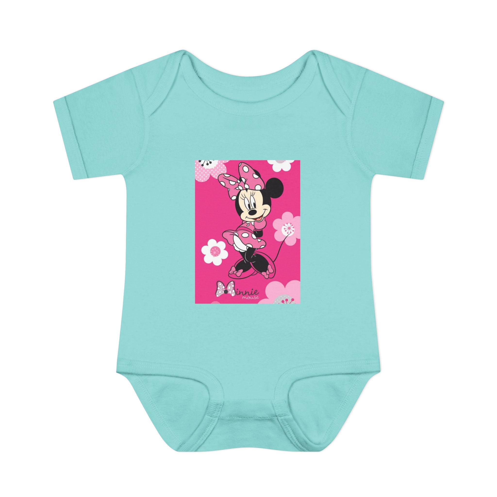 Minnie Mouse Pink Floral Infant Bodysuit